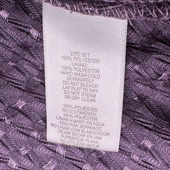 Alex Evenings Women's Plus Sz 2X Purple with Silver Open front Jacket Blazer LS - Picture 4 of 10